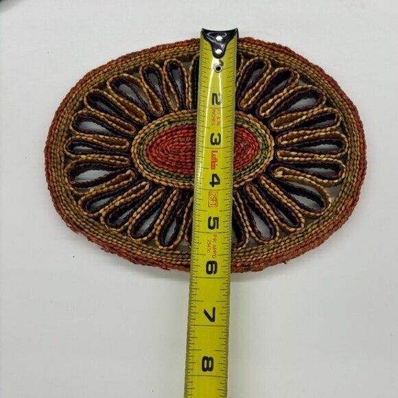 Raffia Trivets Set of 3 Kitchen Pot Holders /Wall Decor Retro MCM VTG - Picture 9 of 9